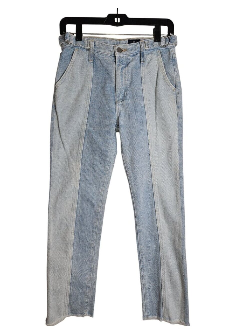 Adriano Goldschmied Iabelle Panelled  Crop Frayed Hem Jeans Women Size 26